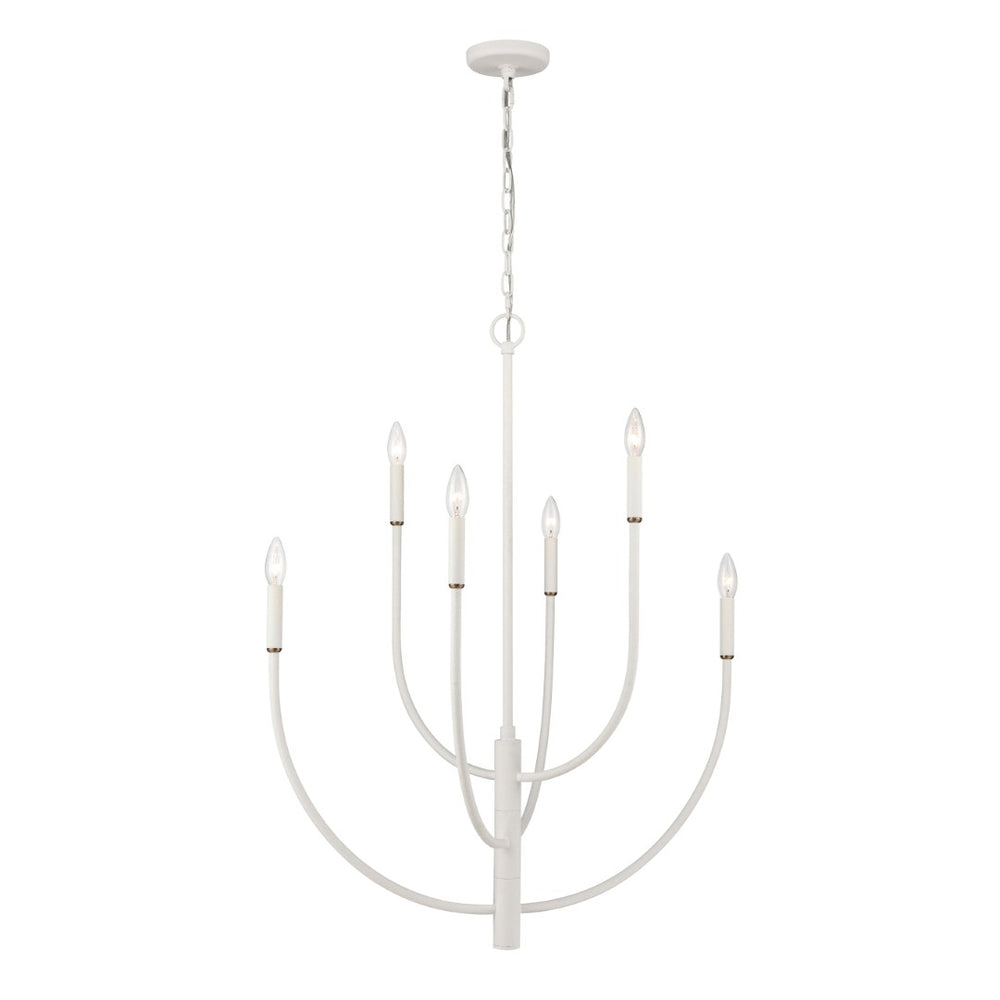 Atlas Continuance Modern 30'' Wide 6-Light Chandelier in Elegant White Coral for Stylish Room Ambiance CL12524-WH