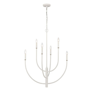 Atlas Continuance Modern 30'' Wide 6-Light Chandelier in Elegant White Coral for Stylish Room Ambiance CL12524-WH