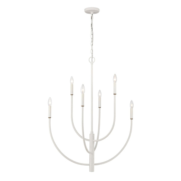 Atlas Continuance Modern 30'' Wide 6-Light Chandelier in Elegant White Coral for Stylish Room Ambiance CL12524-WH