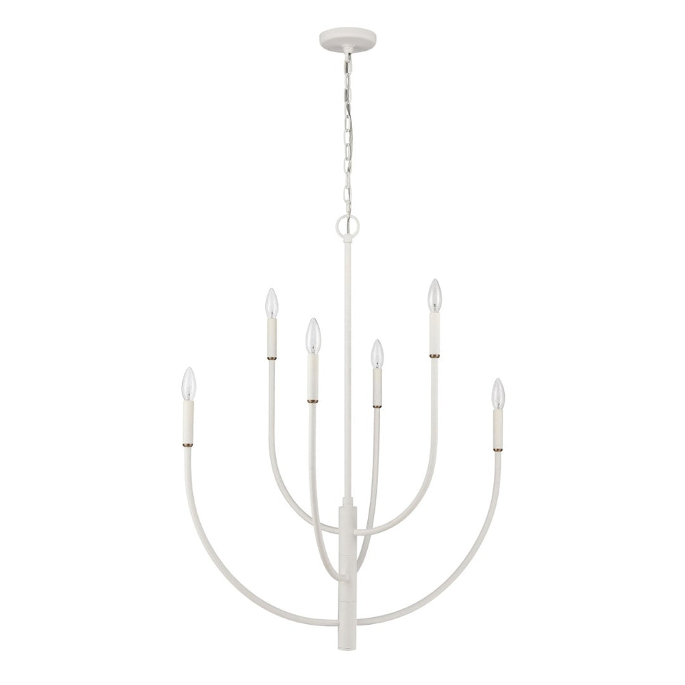 Atlas Continuance Modern 30'' Wide 6-Light Chandelier in Elegant White Coral for Stylish Room Ambiance CL12524-WH