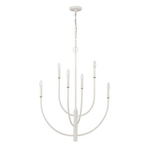 Atlas Continuance Modern 30'' Wide 6-Light Chandelier in Elegant White Coral for Stylish Room Ambiance CL12524-WH