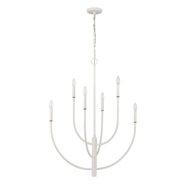 Atlas Continuance Modern 30'' Wide 6-Light Chandelier in Elegant White Coral for Stylish Room Ambiance CL12524-WH