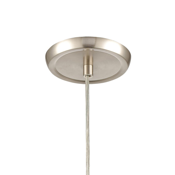 Atlas Planetario 5-Inch Mini Pendant Light - Swirling Brown Glass Shade & Satin Nickel Finish for Modern Decor CL12526-BN