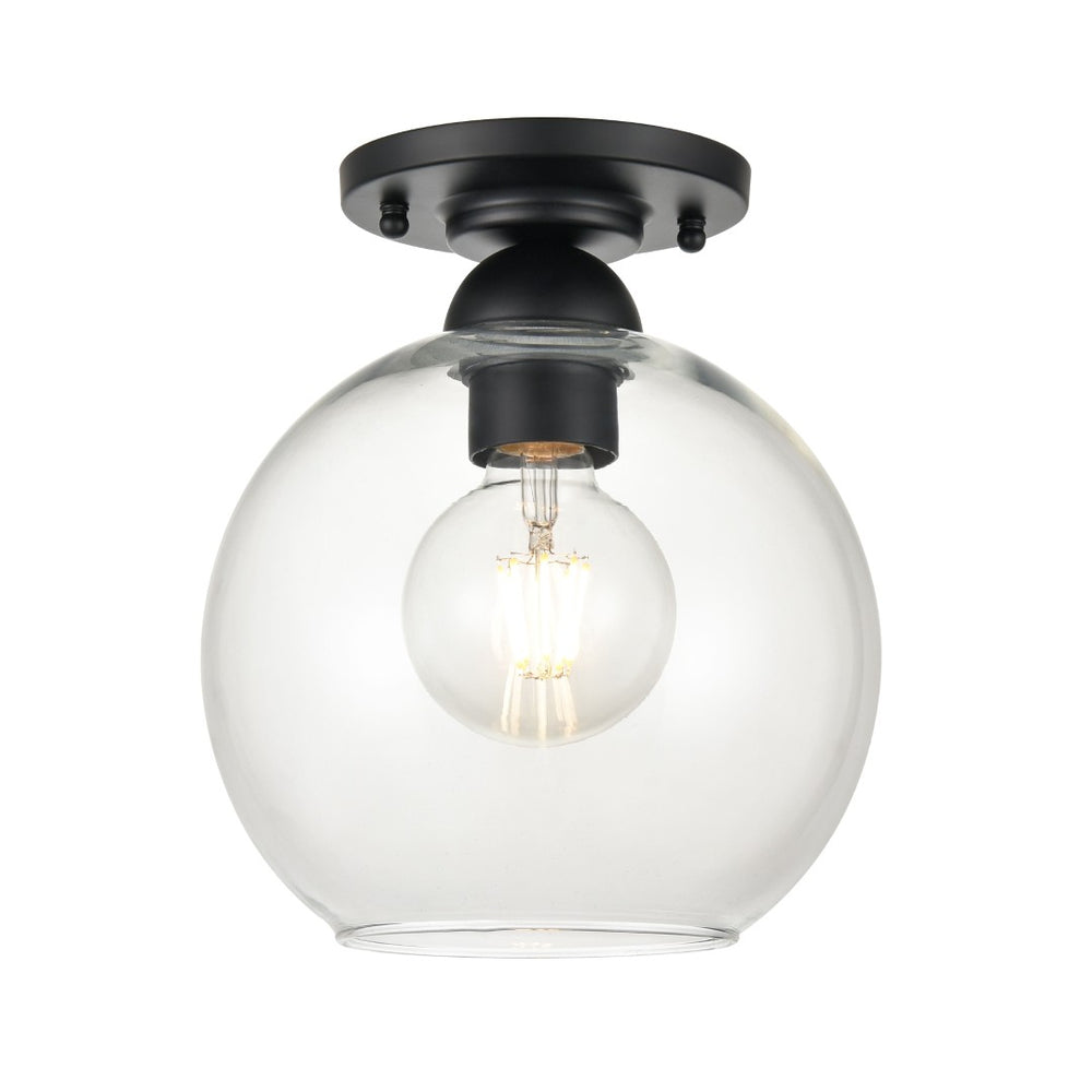 Atlas Astoria 7.75'' Wide 1-Light Semi Flush Mount - Modern Midcentury Style for Any Room's Ambiance Matte Black CL12527-BK