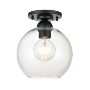 Atlas Astoria 7.75'' Wide 1-Light Semi Flush Mount - Modern Midcentury Style for Any Room's Ambiance Matte Black CL12527-BK