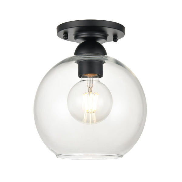 Atlas Astoria 7.75'' Wide 1-Light Semi Flush Mount - Modern Midcentury Style for Any Room's Ambiance Matte Black CL12527-BK