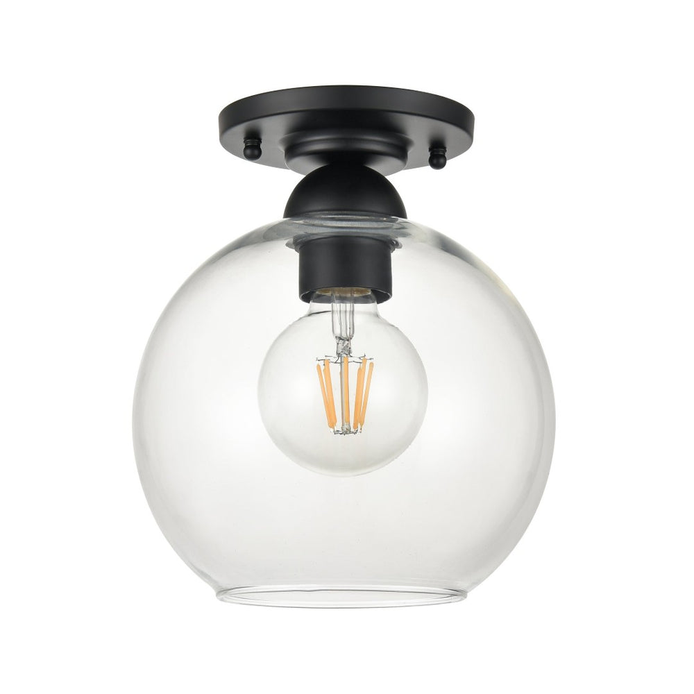 Atlas Astoria 7.75'' Wide 1-Light Semi Flush Mount - Modern Midcentury Style for Any Room's Ambiance Matte Black CL12527-BK