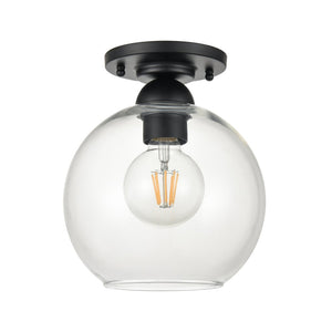 Atlas Astoria 7.75'' Wide 1-Light Semi Flush Mount - Modern Midcentury Style for Any Room's Ambiance Matte Black CL12527-BK