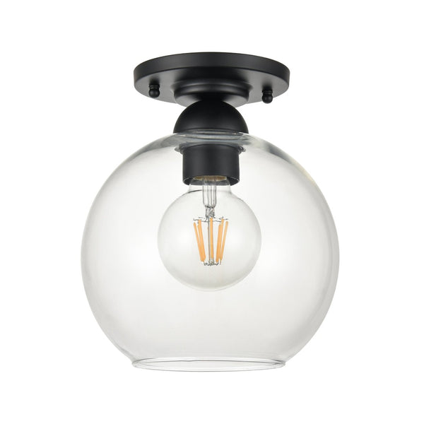 Atlas Astoria 7.75'' Wide 1-Light Semi Flush Mount - Modern Midcentury Style for Any Room's Ambiance Matte Black CL12527-BK