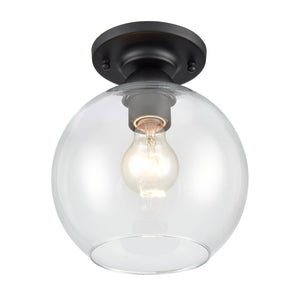 Atlas Astoria 7.75'' Wide 1-Light Semi Flush Mount - Modern Midcentury Style for Any Room's Ambiance Matte Black CL12527-BK