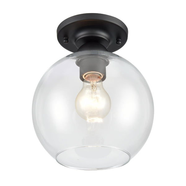 Atlas Astoria 7.75'' Wide 1-Light Semi Flush Mount - Modern Midcentury Style for Any Room's Ambiance Matte Black CL12527-BK