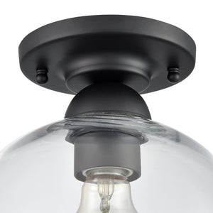 Atlas Astoria 7.75'' Wide 1-Light Semi Flush Mount - Modern Midcentury Style for Any Room's Ambiance Matte Black CL12527-BK