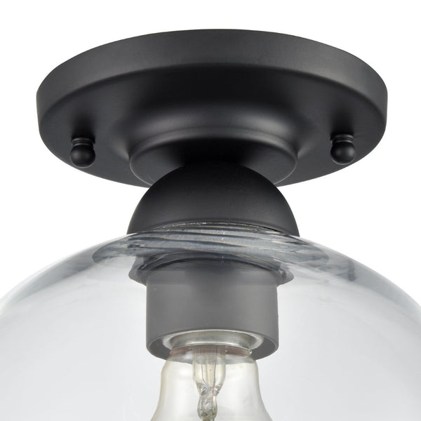 Atlas Astoria 7.75'' Wide 1-Light Semi Flush Mount - Modern Midcentury Style for Any Room's Ambiance Matte Black CL12527-BK