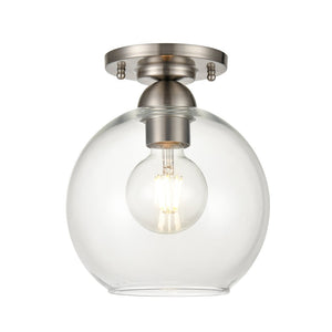 Atlas Astoria 7.75'' Wide 1-Light Semi Flush Mount - Modern Midcentury Style for Any Room's Ambiance Brushed Nickel CL12527-NK