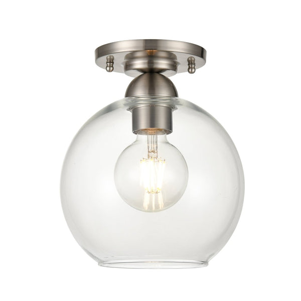 Atlas Astoria 7.75'' Wide 1-Light Semi Flush Mount - Modern Midcentury Style for Any Room's Ambiance Brushed Nickel CL12527-NK