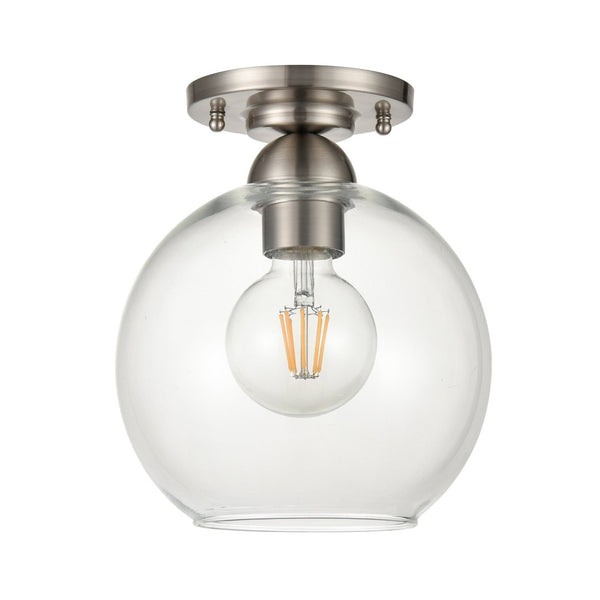 Atlas Astoria 7.75'' Wide 1-Light Semi Flush Mount - Modern Midcentury Style for Any Room's Ambiance Brushed Nickel CL12527-NK