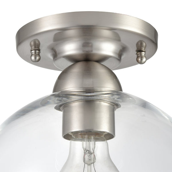 Atlas Astoria 7.75'' Wide 1-Light Semi Flush Mount - Modern Midcentury Style for Any Room's Ambiance Brushed Nickel CL12527-NK