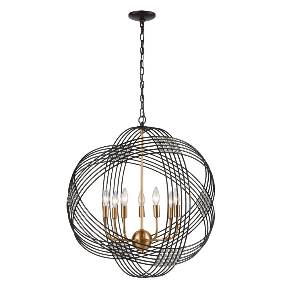 Atlas Concentric 7-Light Chandelier in Oil Rubbed Bronze & Satin Brass - Modern Design for Stunning Elegance CL12528-BZ
