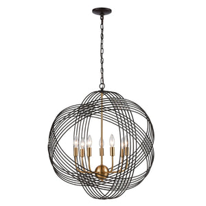 Atlas Concentric 7-Light Chandelier in Oil Rubbed Bronze & Satin Brass - Modern Design for Stunning Elegance CL12528-BZ