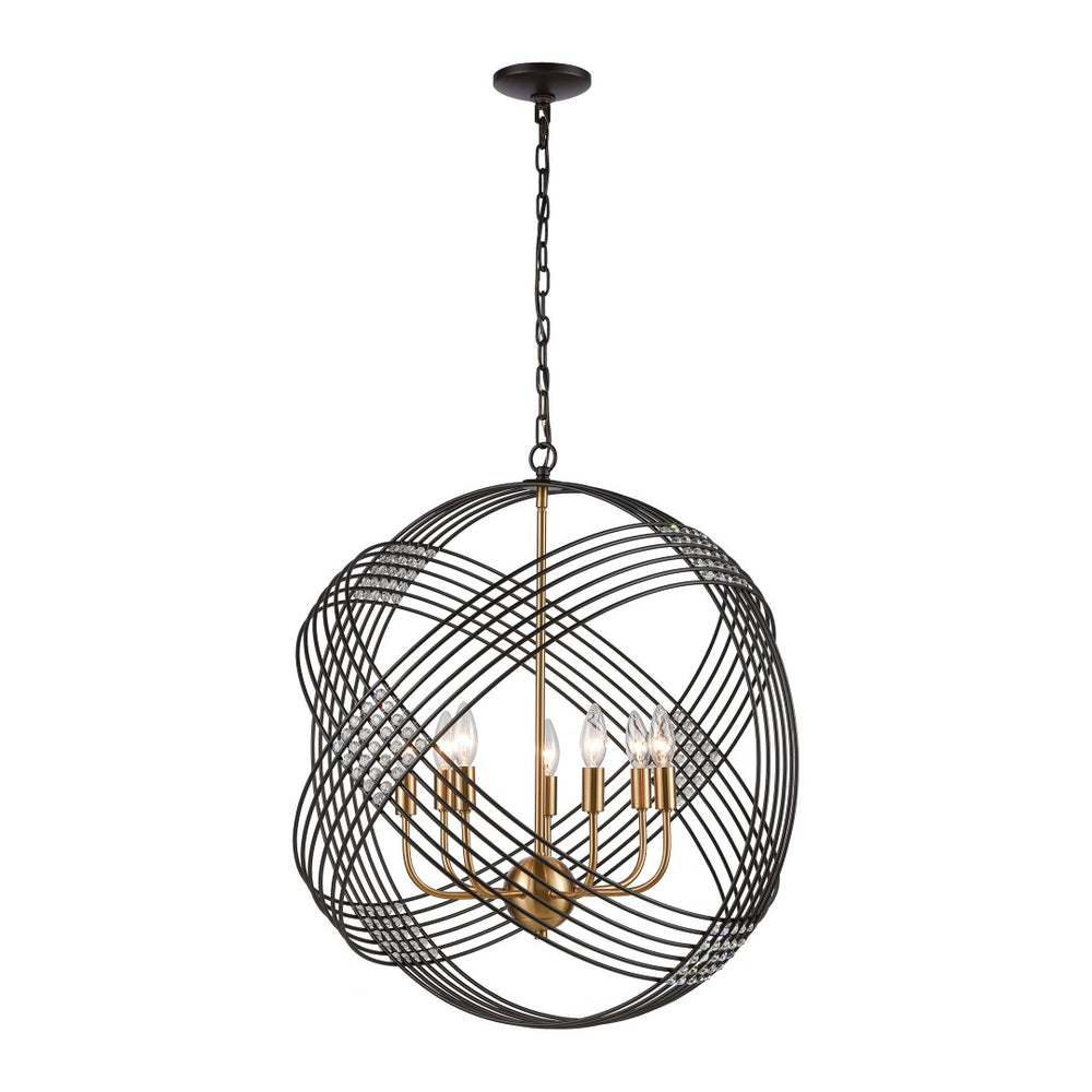 Atlas Concentric 7-Light Chandelier in Oil Rubbed Bronze & Satin Brass - Modern Design for Stunning Elegance CL12528-BZ