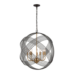Atlas Concentric 7-Light Chandelier in Oil Rubbed Bronze & Satin Brass - Modern Design for Stunning Elegance CL12528-BZ