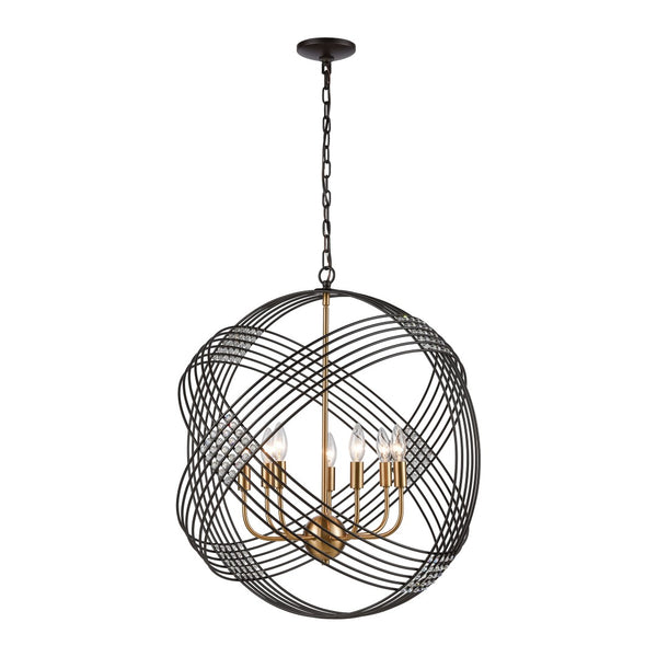 Atlas Concentric 7-Light Chandelier in Oil Rubbed Bronze & Satin Brass - Modern Design for Stunning Elegance CL12528-BZ