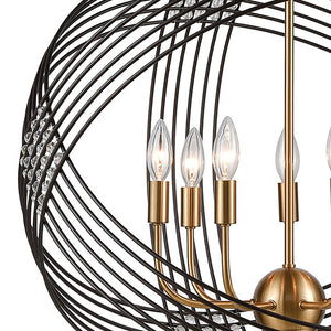 Atlas Concentric 7-Light Chandelier in Oil Rubbed Bronze & Satin Brass - Modern Design for Stunning Elegance CL12528-BZ