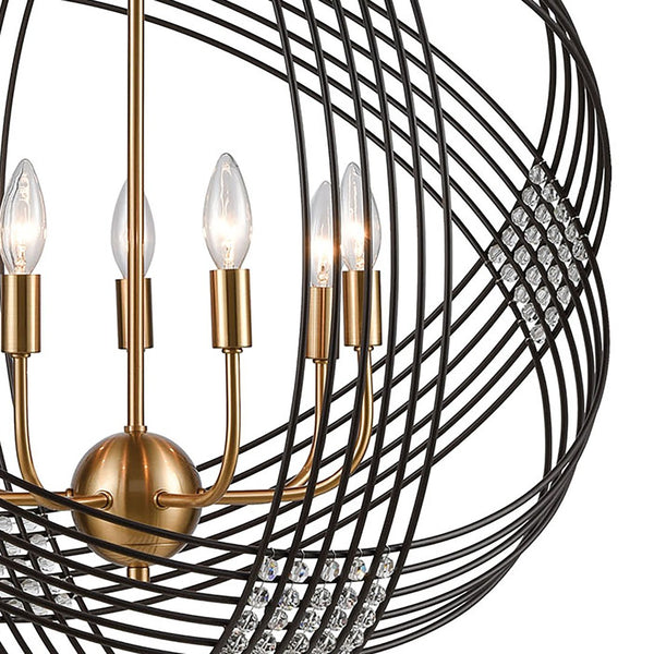 Atlas Concentric 7-Light Chandelier in Oil Rubbed Bronze & Satin Brass - Modern Design for Stunning Elegance CL12528-BZ