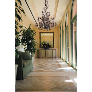 Atlas Cristallo Fiore 6-Light Chandelier – Hand-Blown Glass, Crystal Drops for Elegant Indoor Spaces Bronze 56'' CL12531-BZ