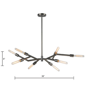 Atlas Freeform 6-Light Chandelier - Modern Sculptural Design for Contemporary Indoor Spaces and Illumination Graphite CL12532-BK