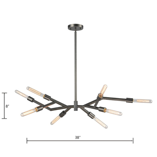 Atlas Freeform 6-Light Chandelier - Modern Sculptural Design for Contemporary Indoor Spaces and Illumination Graphite CL12532-BK