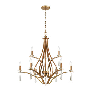 Atlas Katania 30'' Wide 9-Light Chandelier - Antique Gold Elegance for Dining Rooms & Entryways CL12533-GD