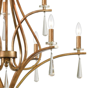 Atlas Katania 30'' Wide 9-Light Chandelier - Antique Gold Elegance for Dining Rooms & Entryways CL12533-GD