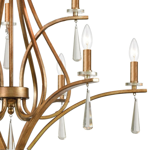 Atlas Katania 30'' Wide 9-Light Chandelier - Antique Gold Elegance for Dining Rooms & Entryways CL12533-GD