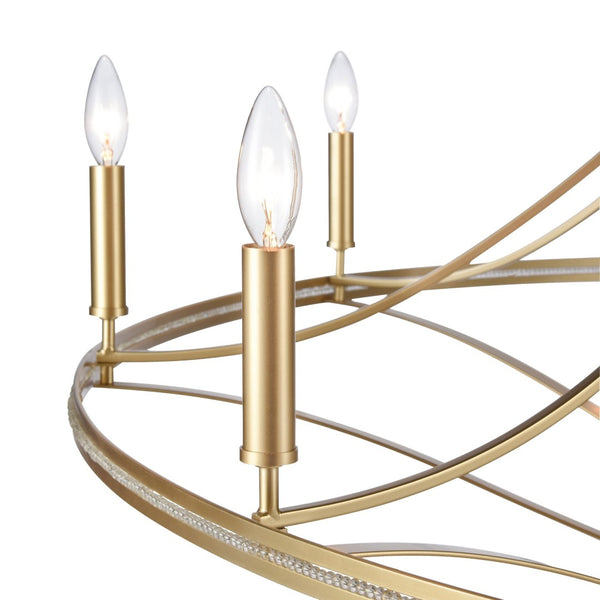 Atlas Noura 60" Wide 15-Light Chandelier - Elegant Champagne Gold Design with Stunning Glass Accents CL12534-GD