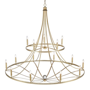 Atlas Noura 60" Wide 15-Light Chandelier - Elegant Champagne Gold Design with Stunning Glass Accents CL12534-GD