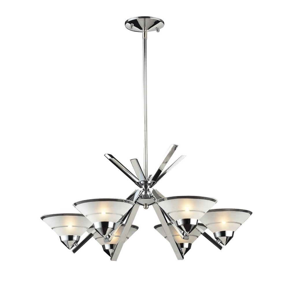 Atlas Refraction 26'' Wide 6-Light Chandelier - Stunning Polished Chrome & Glass Design for Modern Spaces CL12535-CH