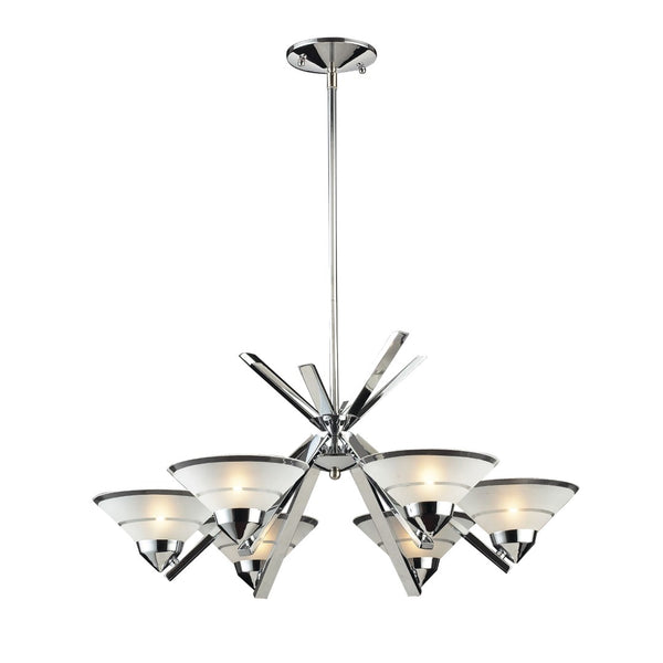 Atlas Refraction 26'' Wide 6-Light Chandelier - Stunning Polished Chrome & Glass Design for Modern Spaces CL12535-CH