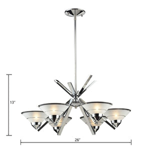 Atlas Refraction 26'' Wide 6-Light Chandelier - Stunning Polished Chrome & Glass Design for Modern Spaces CL12535-CH