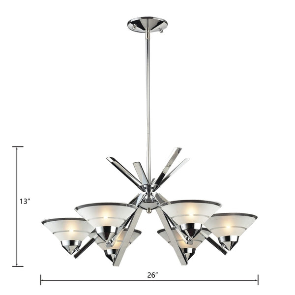 Atlas Refraction 26'' Wide 6-Light Chandelier - Stunning Polished Chrome & Glass Design for Modern Spaces CL12535-CH