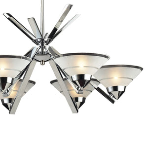 Atlas Refraction 26'' Wide 6-Light Chandelier - Stunning Polished Chrome & Glass Design for Modern Spaces CL12535-CH