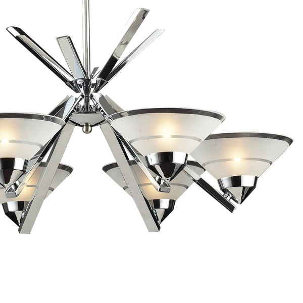 Atlas Refraction 26'' Wide 6-Light Chandelier - Stunning Polished Chrome & Glass Design for Modern Spaces CL12535-CH