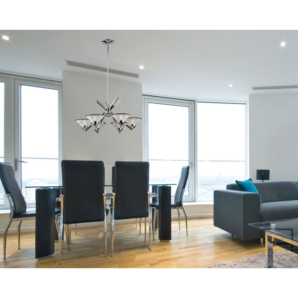 Atlas Refraction 26'' Wide 6-Light Chandelier - Stunning Polished Chrome & Glass Design for Modern Spaces CL12535-CH