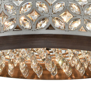 Atlas Rosslyn 22'' Wide 6-Light Chandelier - Mid-Century Modern Design with Weathered Zinc and Crystals CL12537-GY