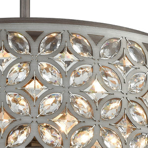 Atlas Rosslyn 22'' Wide 6-Light Chandelier - Mid-Century Modern Design with Weathered Zinc and Crystals CL12537-GY
