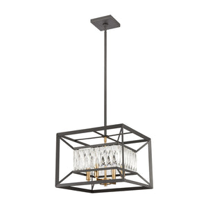 Atlas Starlight 15" Wide 4-Light Chandelier - Charcoal Frame with Crystal Accents for Elegant Illumination CL12538-BK