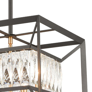Atlas Starlight 15" Wide 4-Light Chandelier - Charcoal Frame with Crystal Accents for Elegant Illumination CL12538-BK