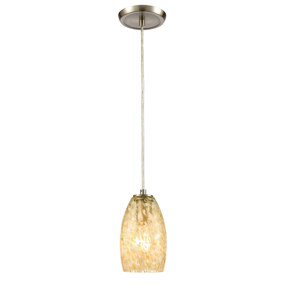 Atlas Golden Pasture 5" Wide 1-Light Mini Pendant - Elegant Gold Shade & Satin Nickel for Modern Spaces CL12539-GD