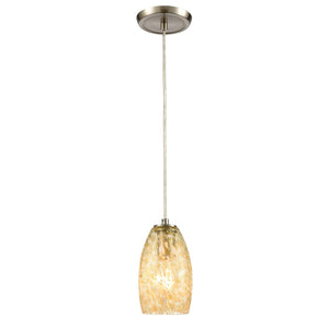 Atlas Golden Pasture 5" Wide 1-Light Mini Pendant - Elegant Gold Shade & Satin Nickel for Modern Spaces CL12539-GD