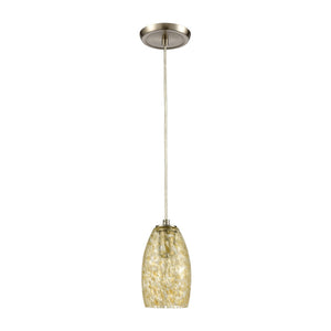 Atlas Golden Pasture 5" Wide 1-Light Mini Pendant - Elegant Gold Shade & Satin Nickel for Modern Spaces CL12539-GD